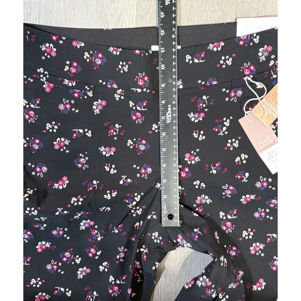 Lane Bryant The Allie Skinny Ankle Pants Women 16 Reg Black Floral Stretch NWT - Picture 6 of 10